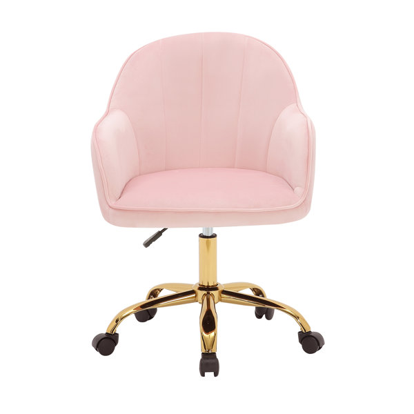 Gold desk discount chair no wheels